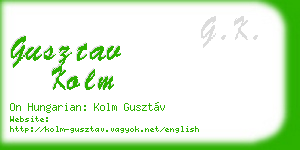 gusztav kolm business card